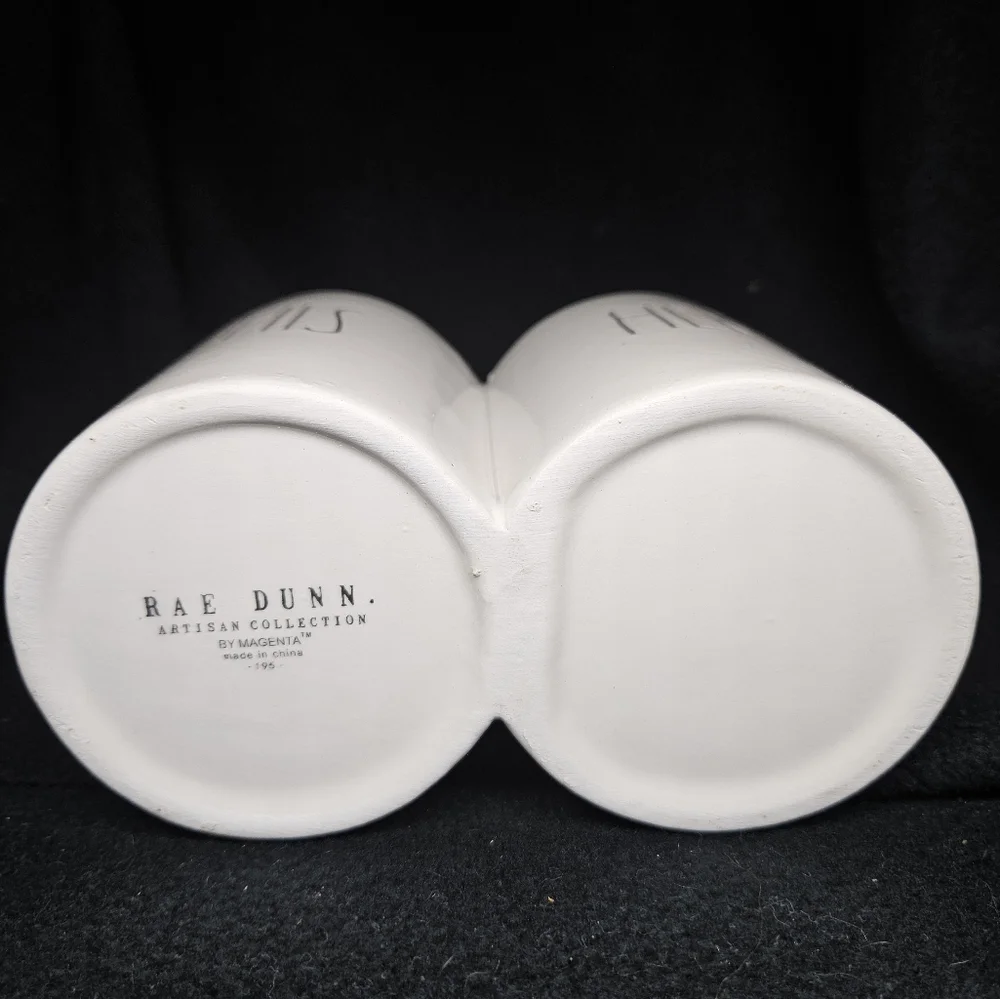 Rae Dunn His and Hers Bathroom Duo Container